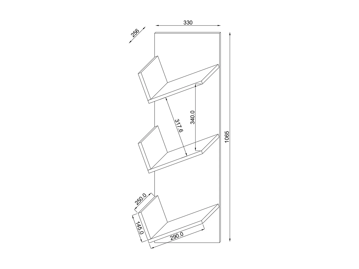 CD / DVD Media Shelf Lona White H. 106 x W. 33 x D. 26 cm