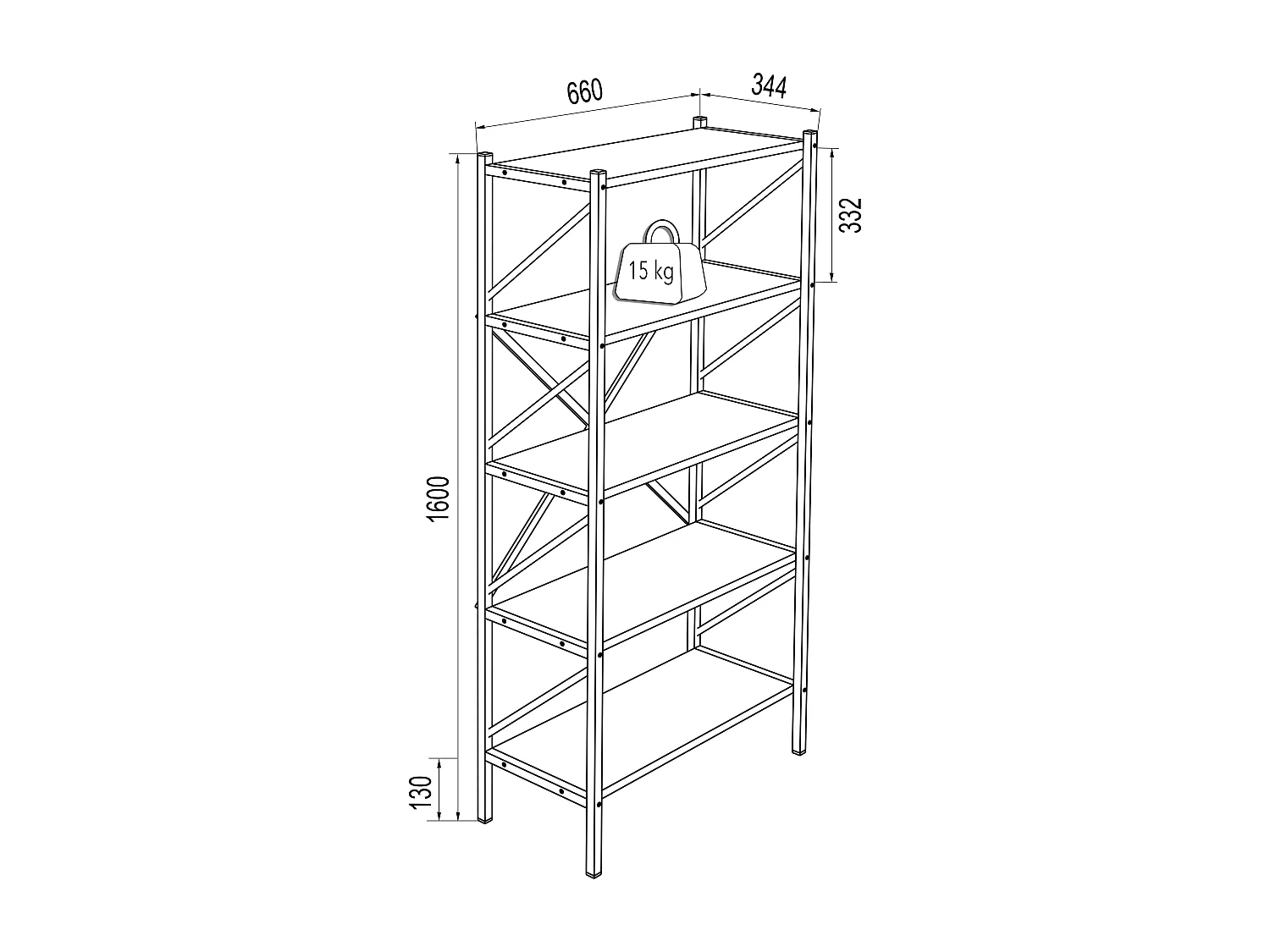Metalen Stand Plank Boeken Insasi 5x