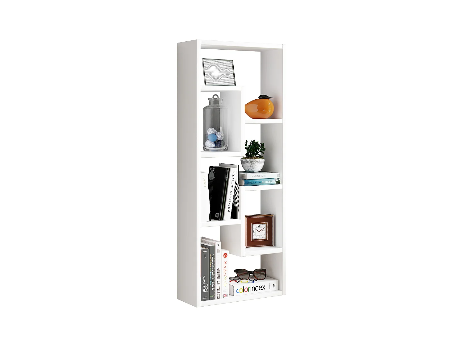Wall Rack Vilota White H. 92 x W. 36 x D. 15 cm