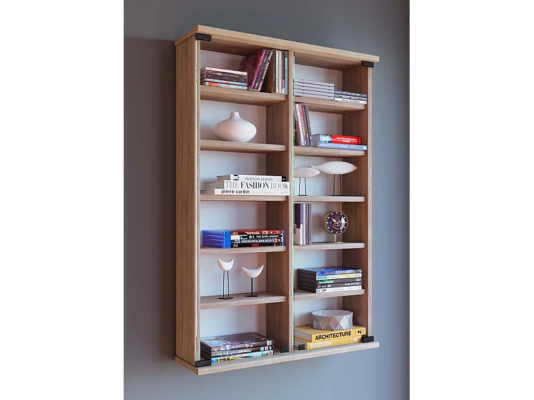 CD / DVD Media Shelf Lona Sonoma oak (Sägerau) H. 92 x W. 60 x D. 18 cm