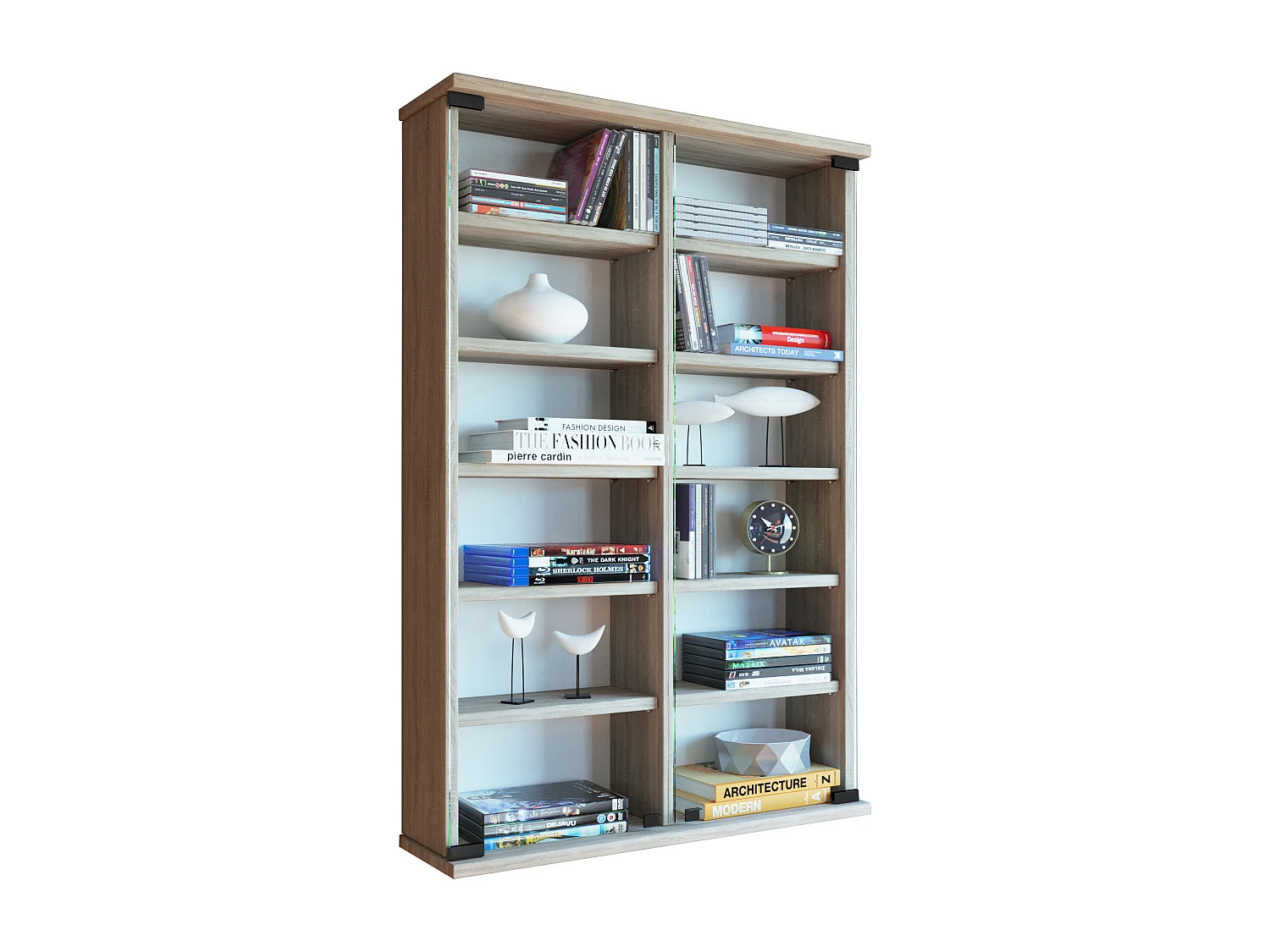 CD / DVD Media Shelf Lona Sonoma oak (Sägerau) H. 92 x W. 60 x D. 18 cm