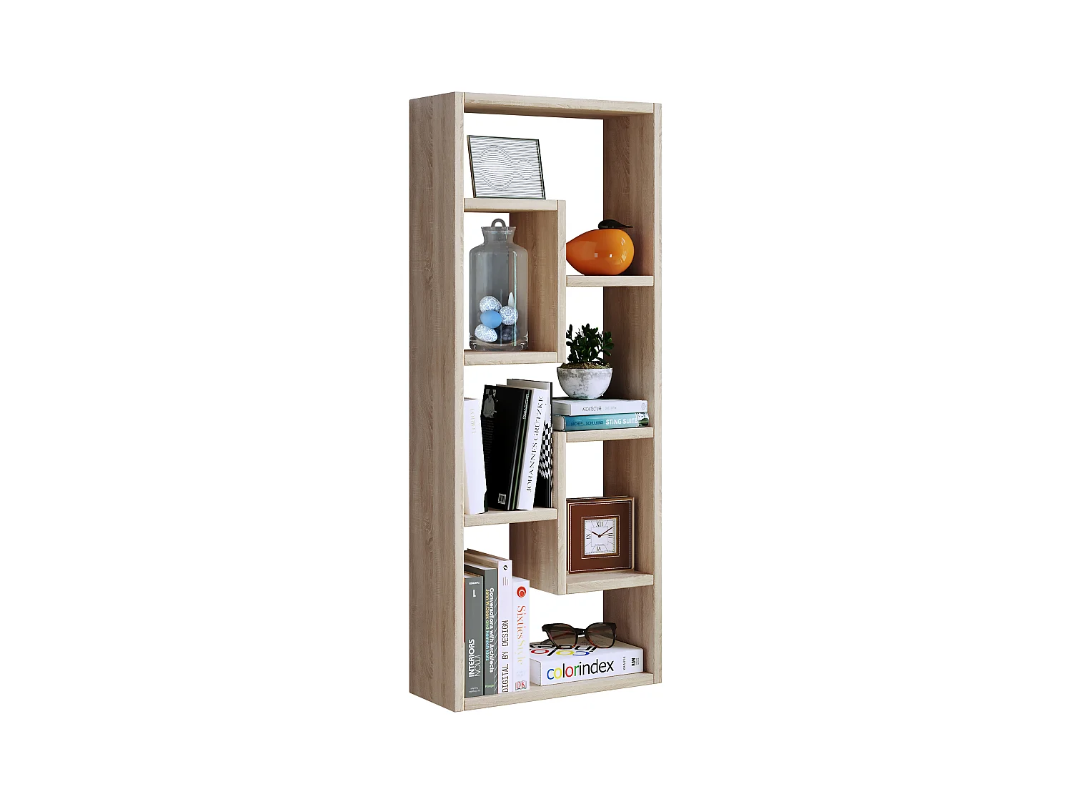 Holz Stand Regal Raumteiler Bücher Standregal Vilo
