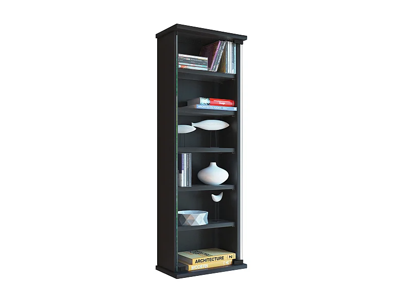 CD / DVD Media Shelf Lona Black H. 92 x W. 31 x D. 18 cm