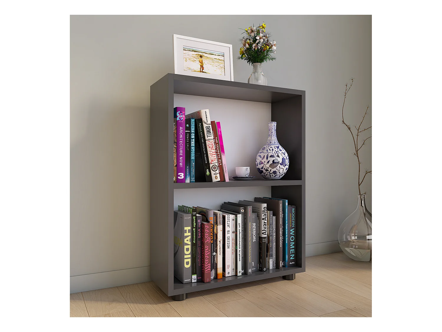 Prateleira e estante de escritório Bulas Antracite A. 72 x L. 55 x P. 20 cm