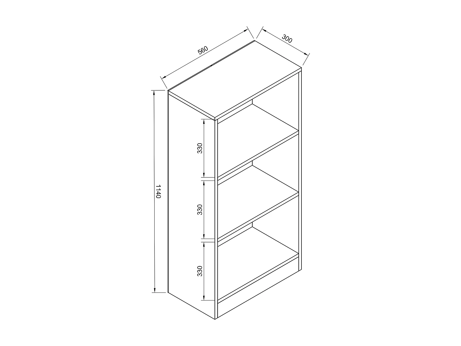 Wooden Shelf Books Półka na książki Dilos M 3f