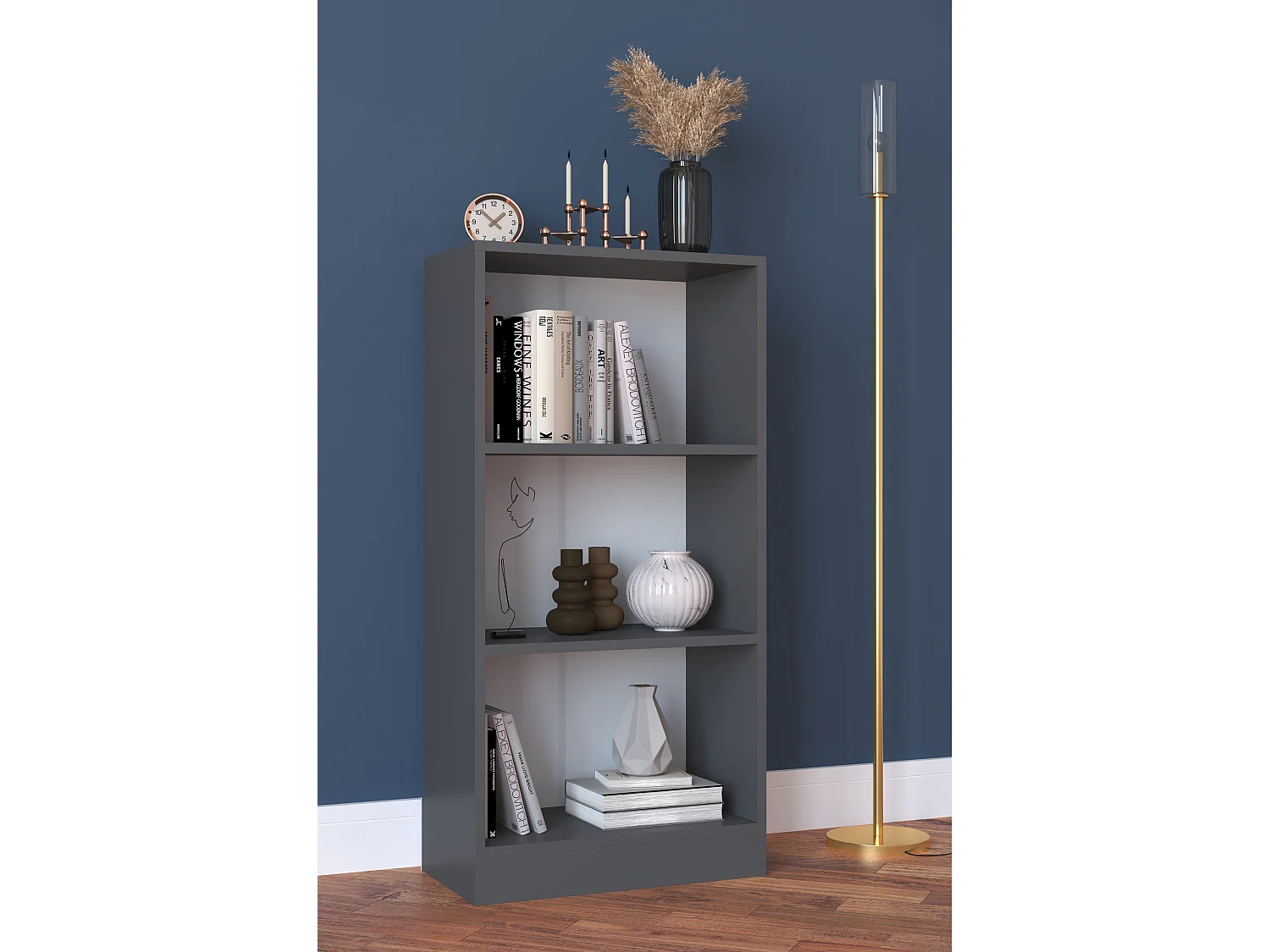 Stand Rack Dilos Anthracite H. 114 x W. 56 x D. 30 cm