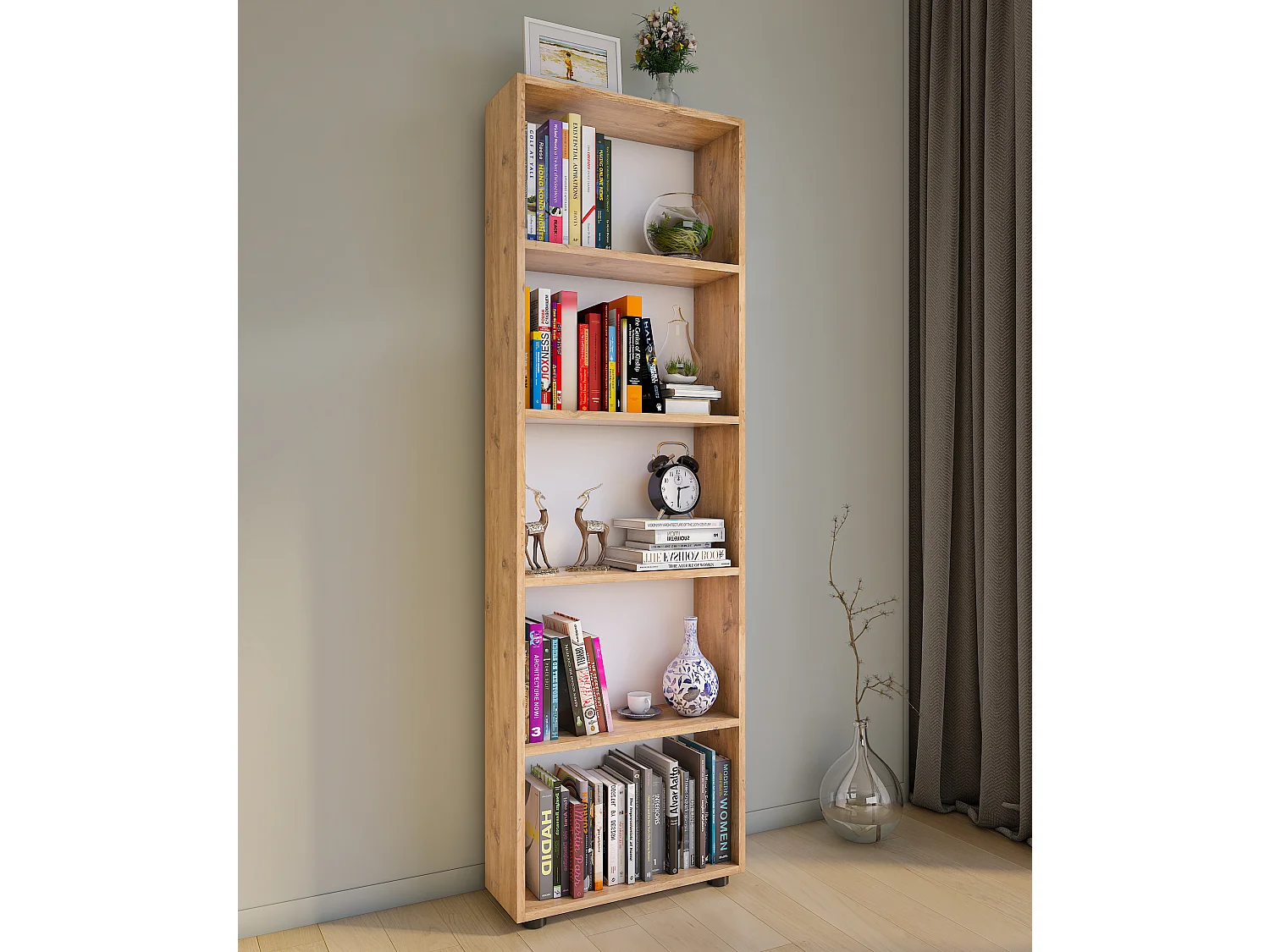 Stand Rack Bulas Honey oak H. 169 x W. 56 x D. 20 cm