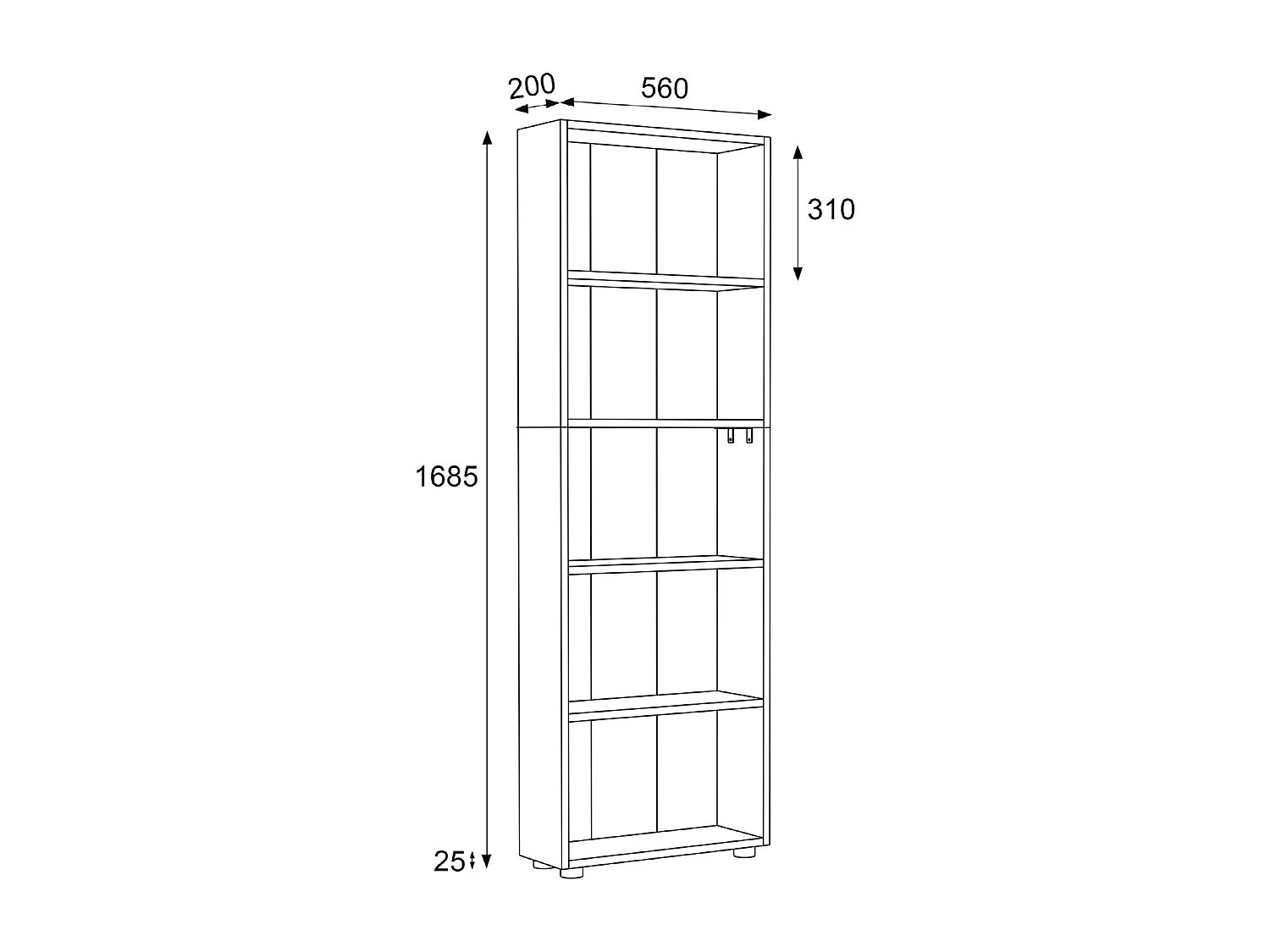 Stand Rack Bulas Honey oak H. 169 x W. 56 x D. 20 cm