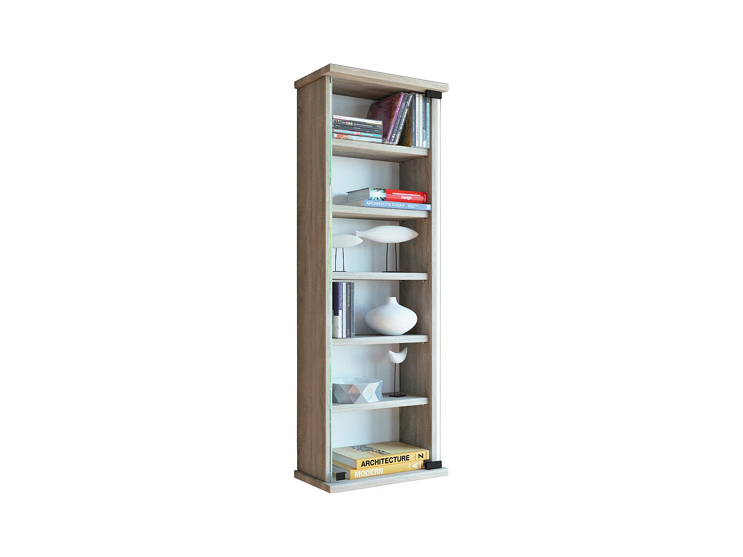 CD / DVD Media Shelf Lona Sonoma Oak H. 92 x W. 31 x D. 18 cm