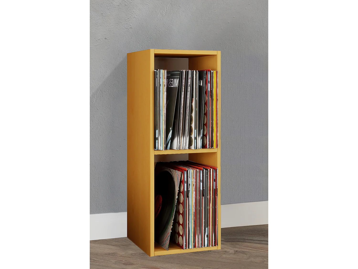 Holz Schallplatten LP Stand Regal Platto 2fach