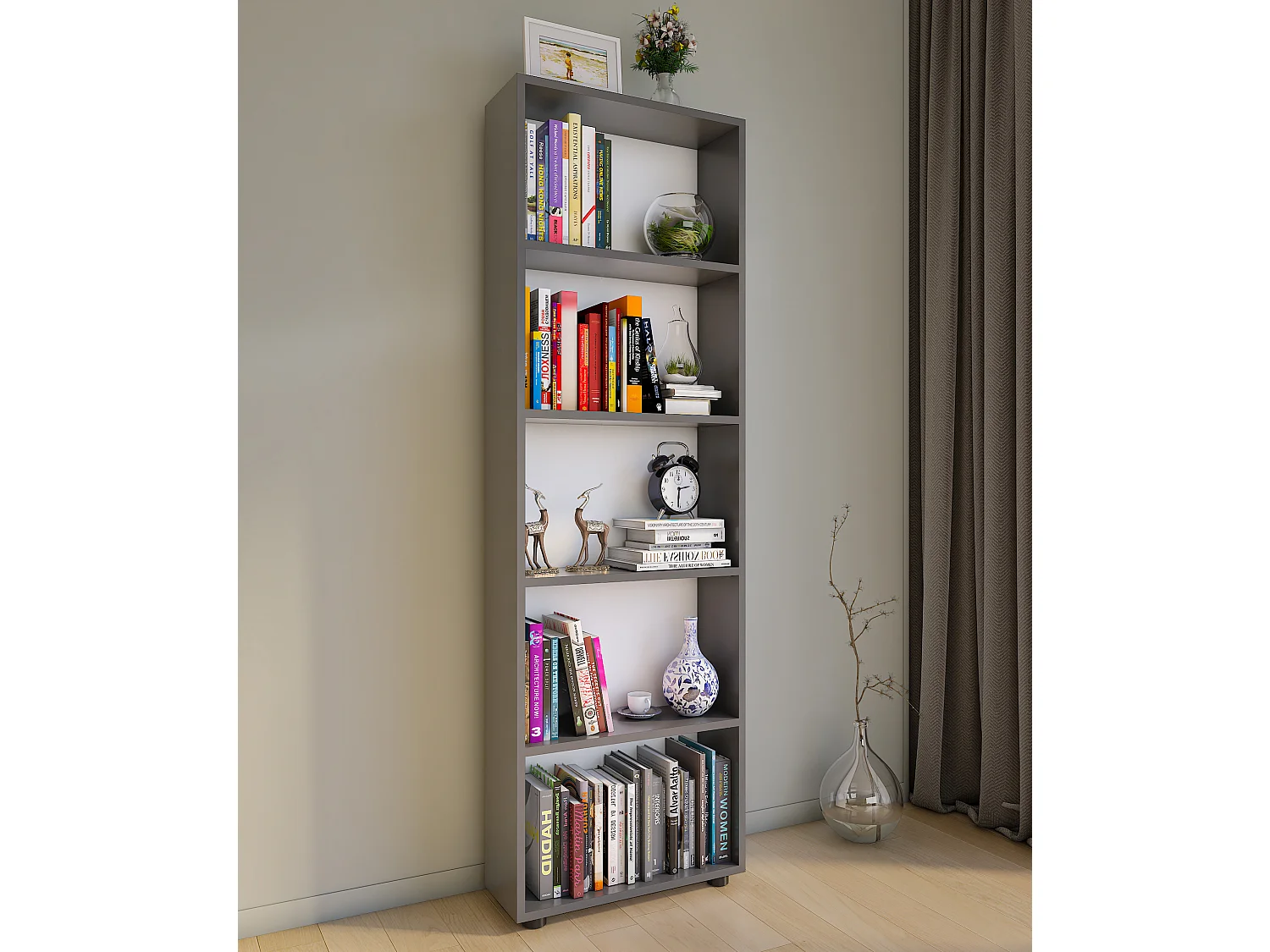 Estante Bulas Antracite A. 169 x L. 56 x P. 20 cm