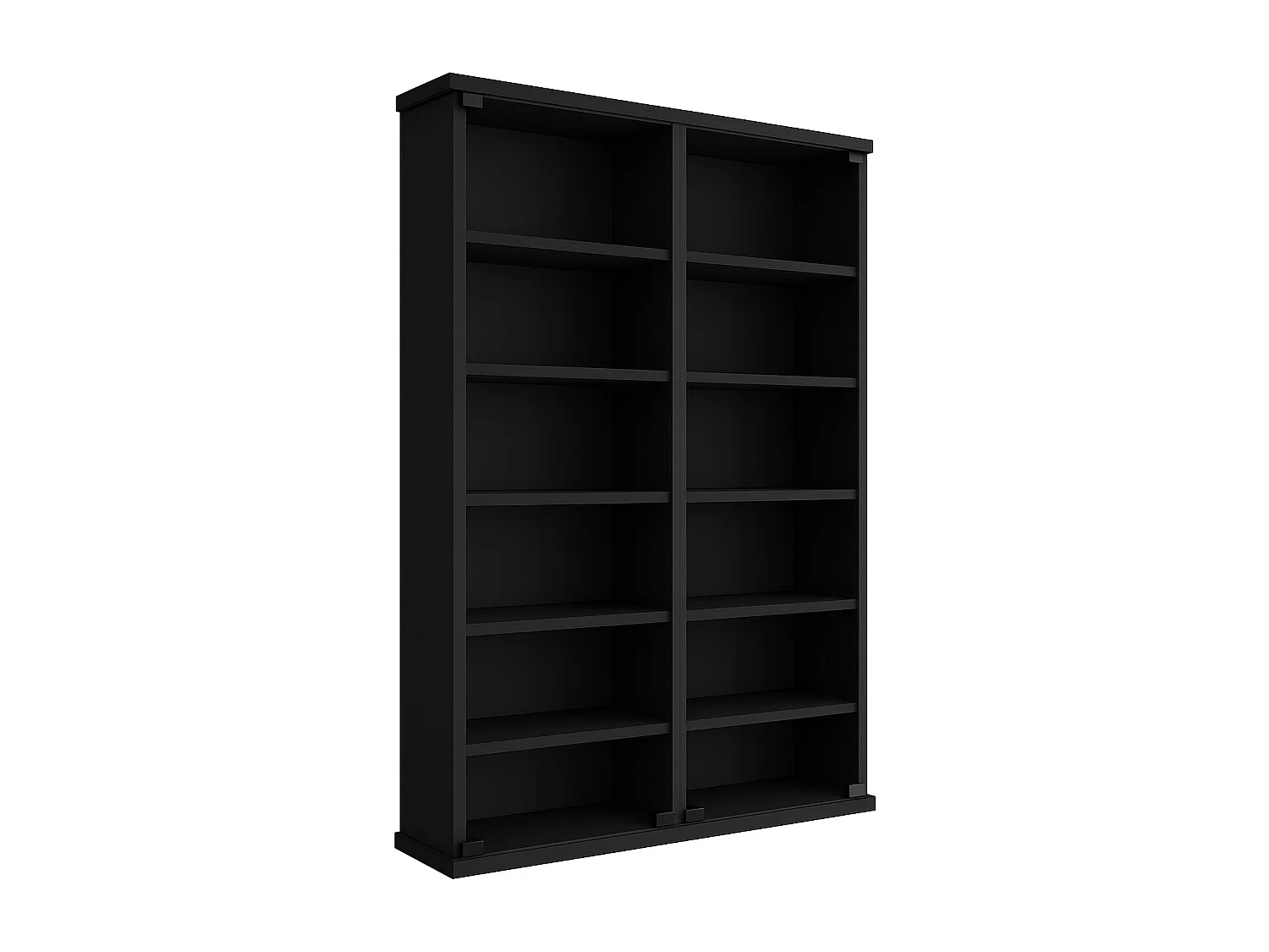 CD / DVD Media Shelf Lona Black H. 92 x W. 60 x D. 18 cm