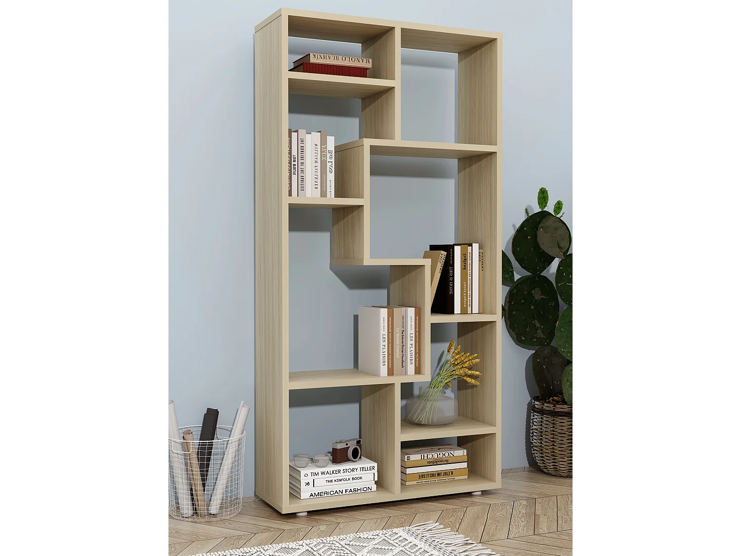Stand Rack Lanisa Honey oak H. 116 x W. 58 x D. 20 cm