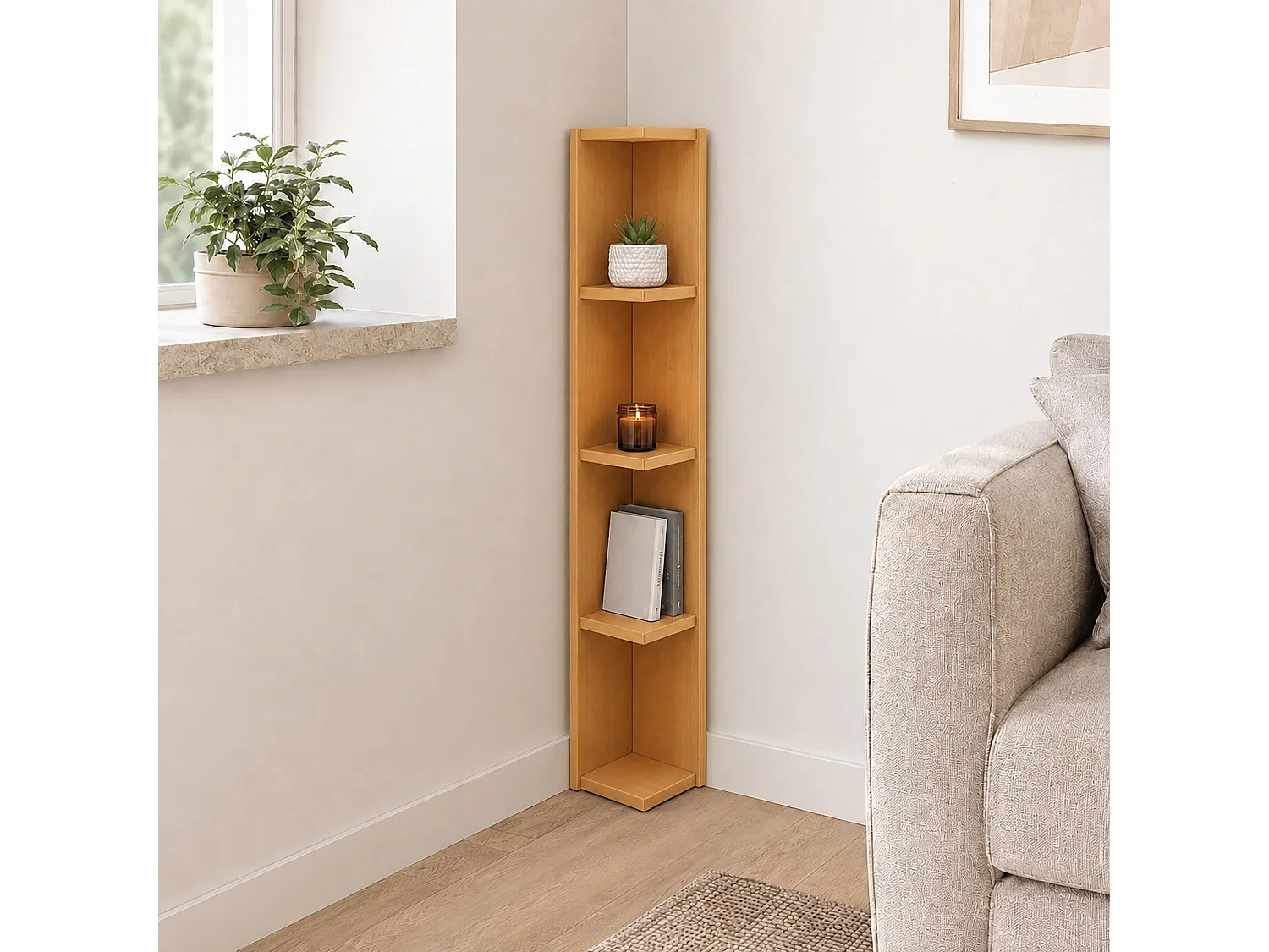 Houten Stand Plank Decoratie Hoek Rack Honsa