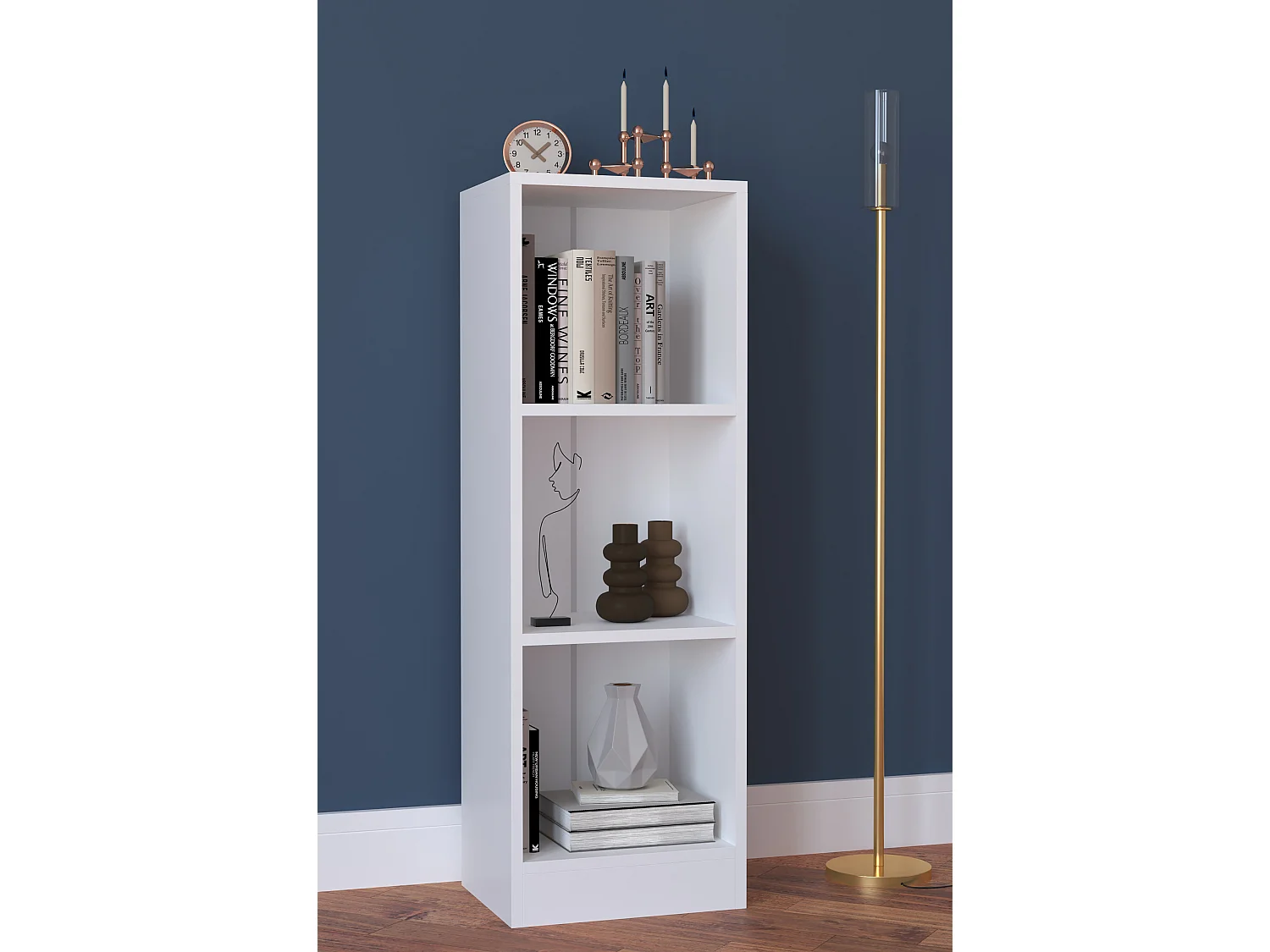 Stand Rack Dilos White H. 114 x W. 38 x D. 30 cm