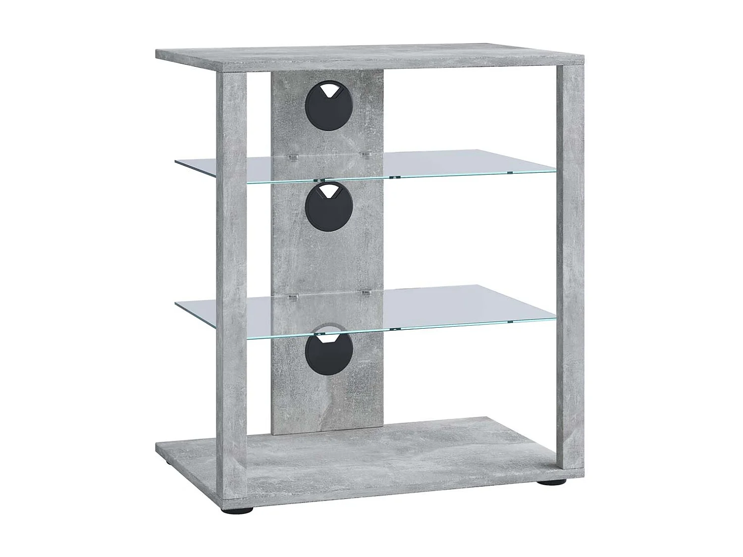 VCM Meuble Hifi Rack Armoire Phono Etagère en verre Phono Mediaregal Folas (béton-gris)