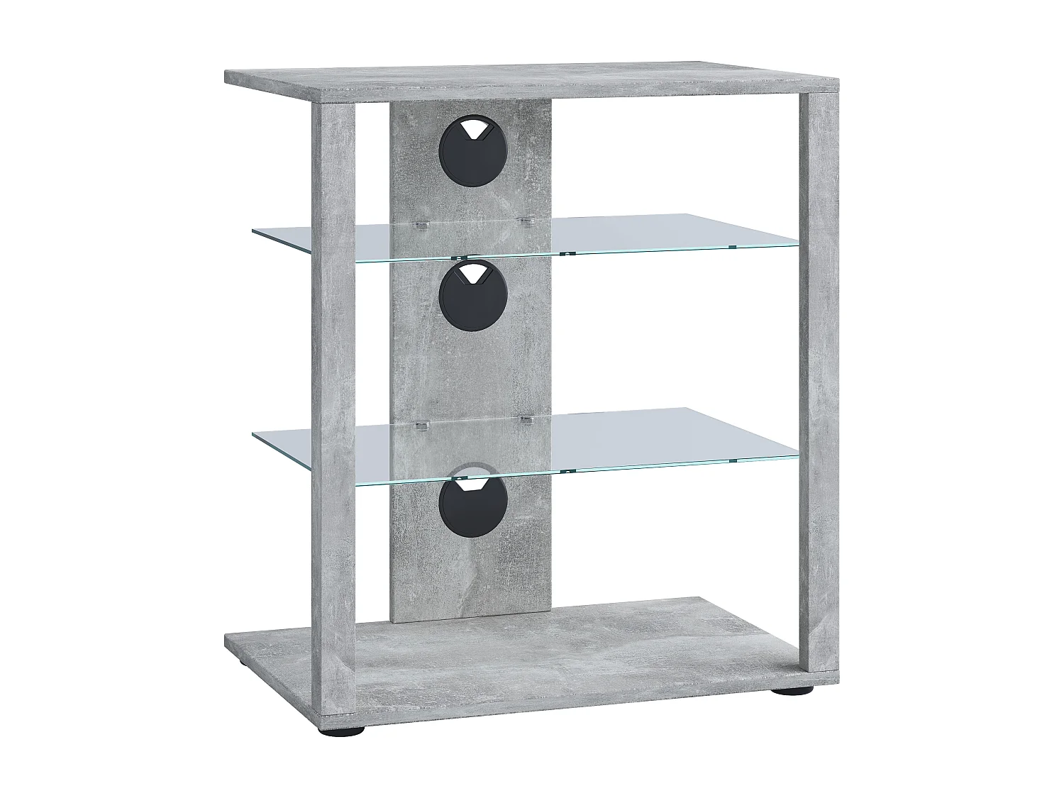 VCM Meuble Hifi Rack Armoire Phono Etagère en verre Phono Mediaregal Folas (béton-gris)