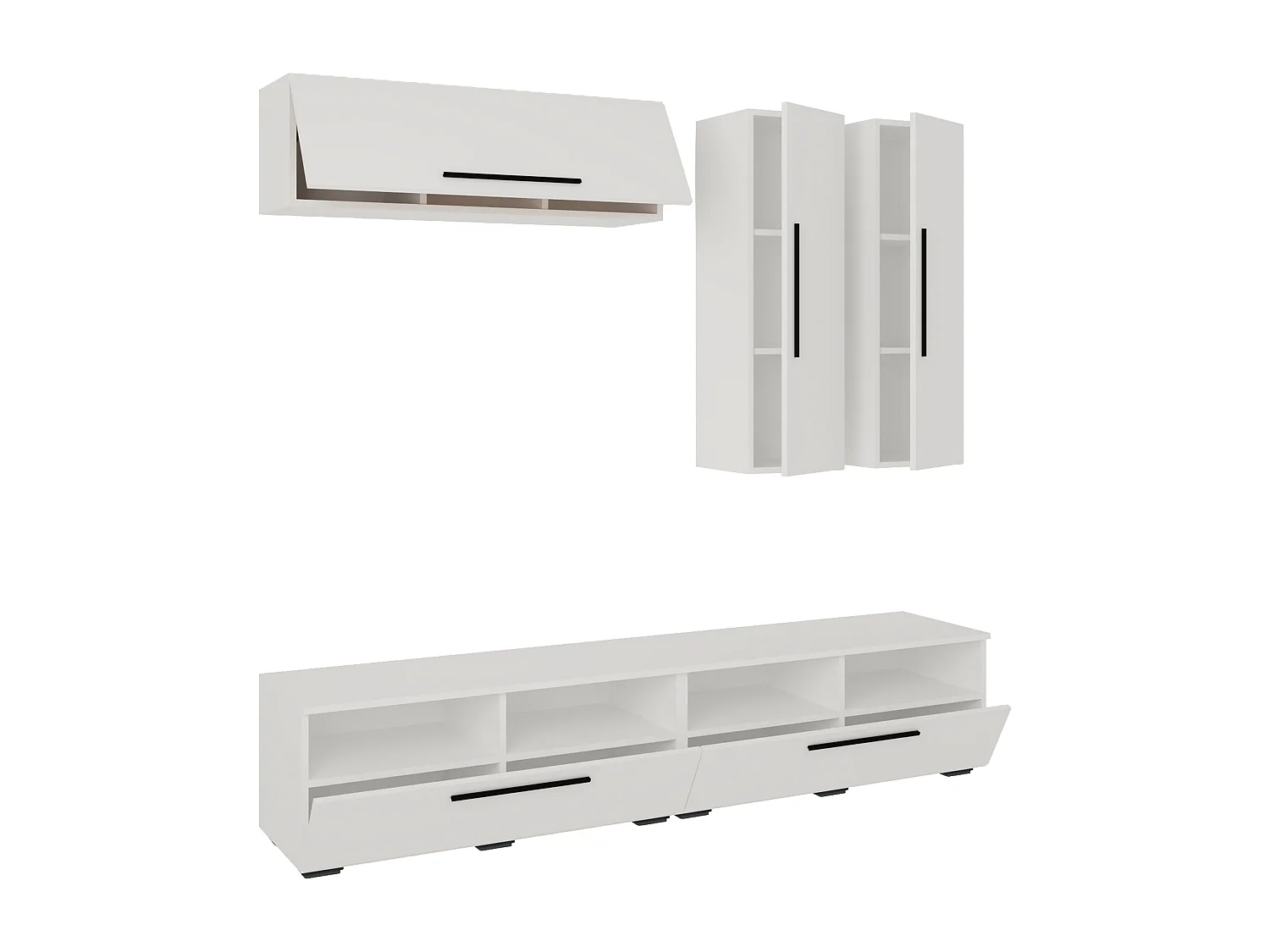 TV Furniture Arila White H. 200 x W. 190 x D. 40 cm