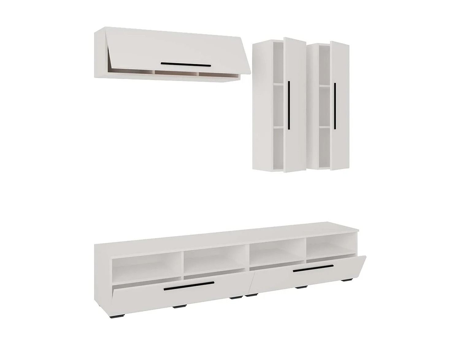 TV Furniture Arila White H. 200 x W. 190 x D. 40 cm