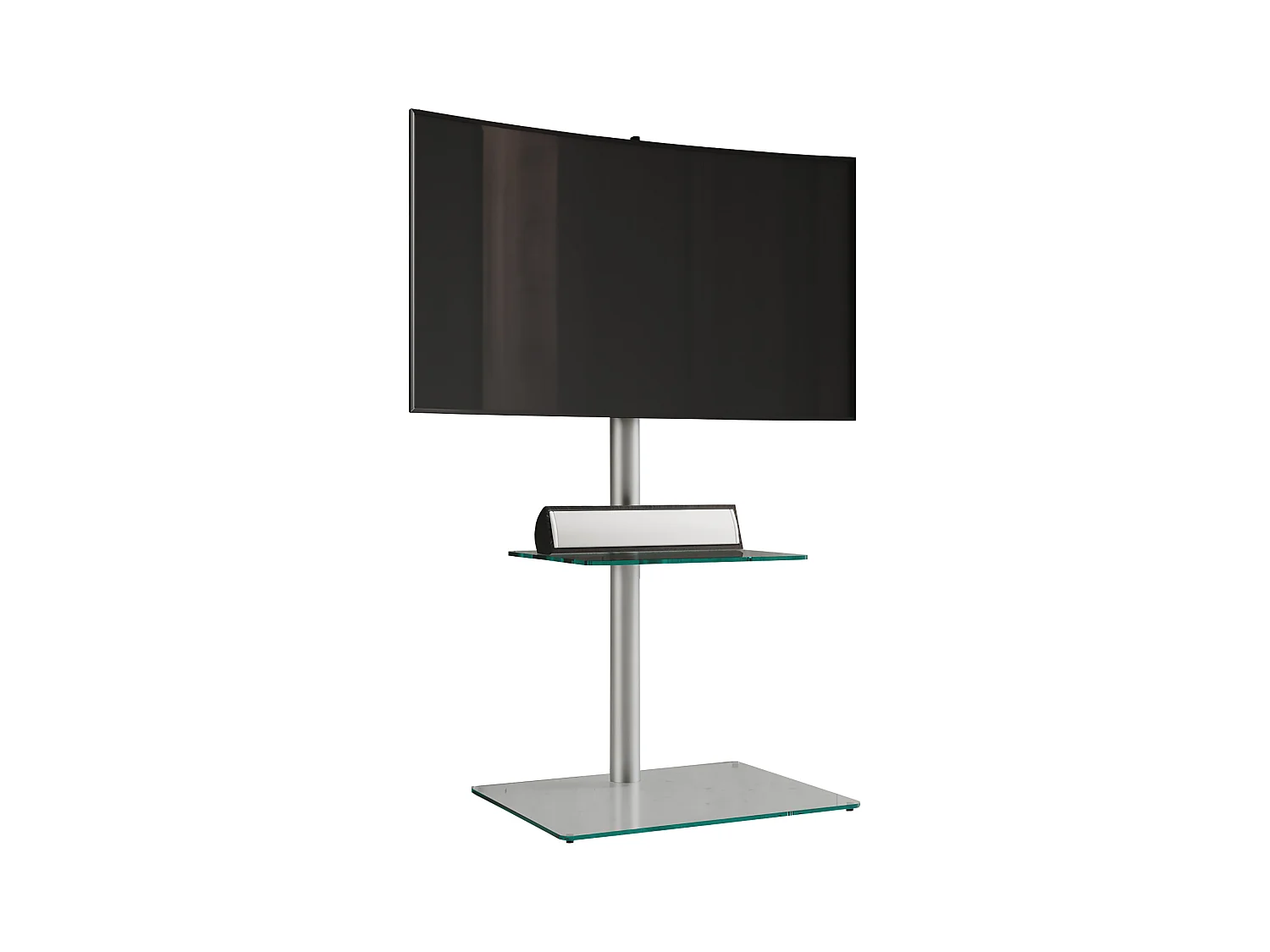 TV stand feet Alani Clear glass H. 100 x W. 60 x D. 45 cm