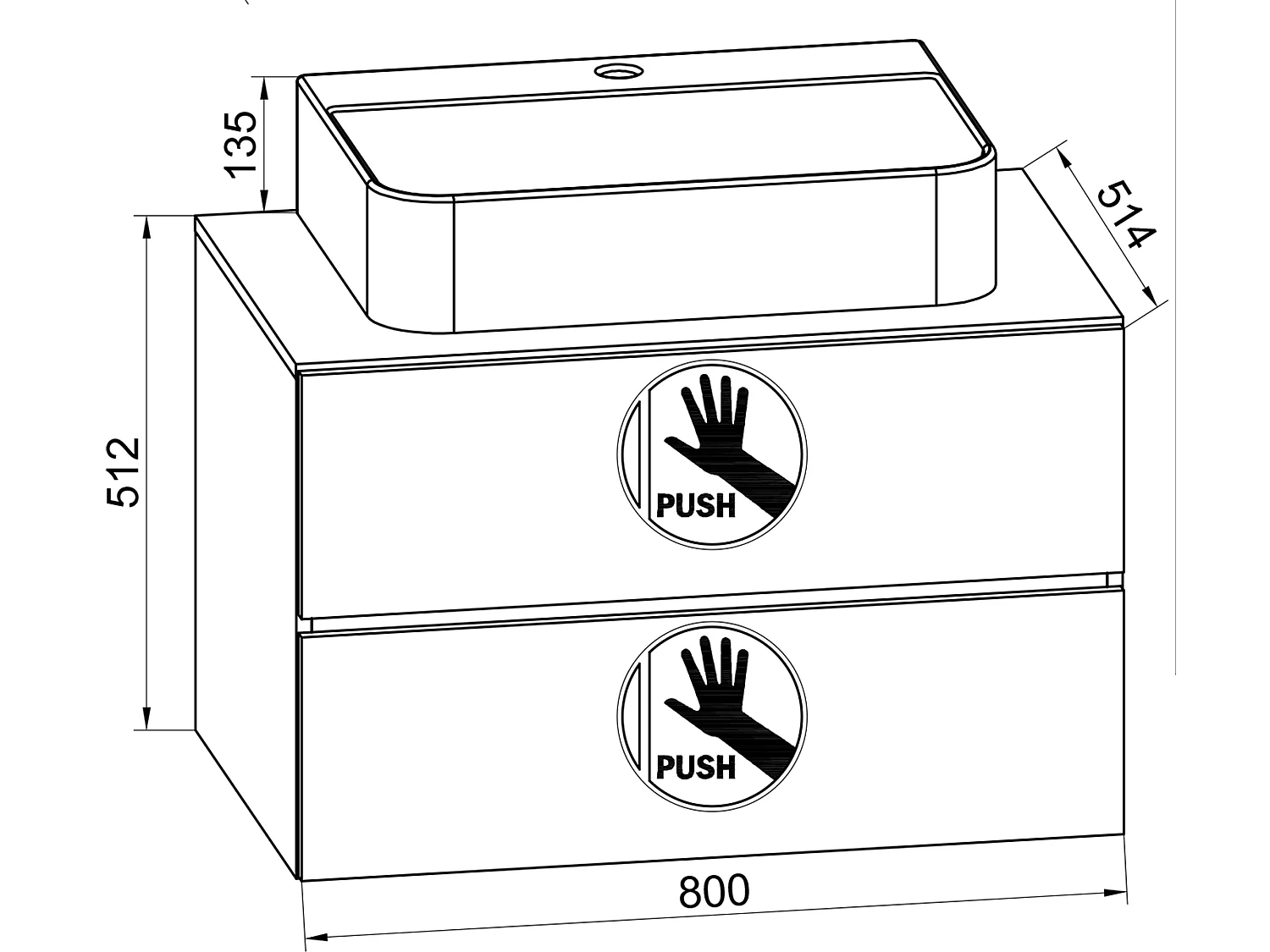 2-tlg. Waschplatz Waschtisch Lendas S Schublade