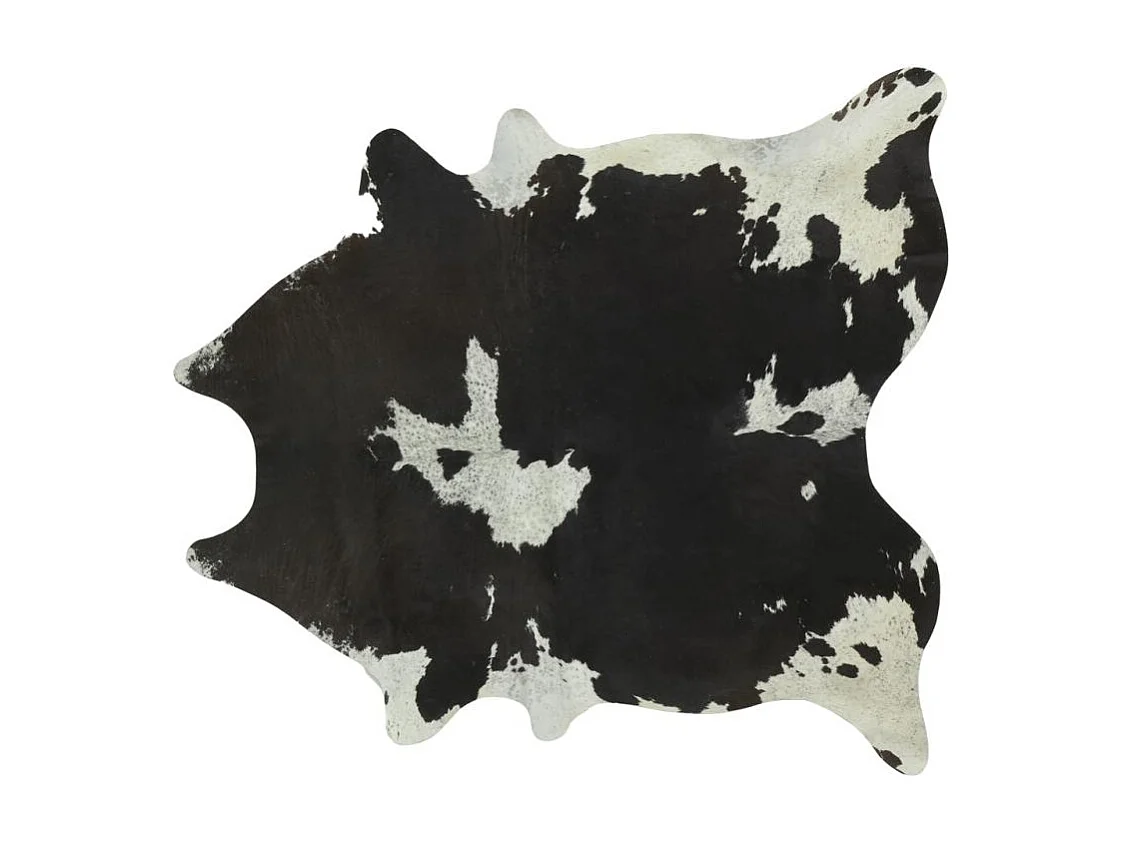 Véritable peau de vache naturelle marron et blanche