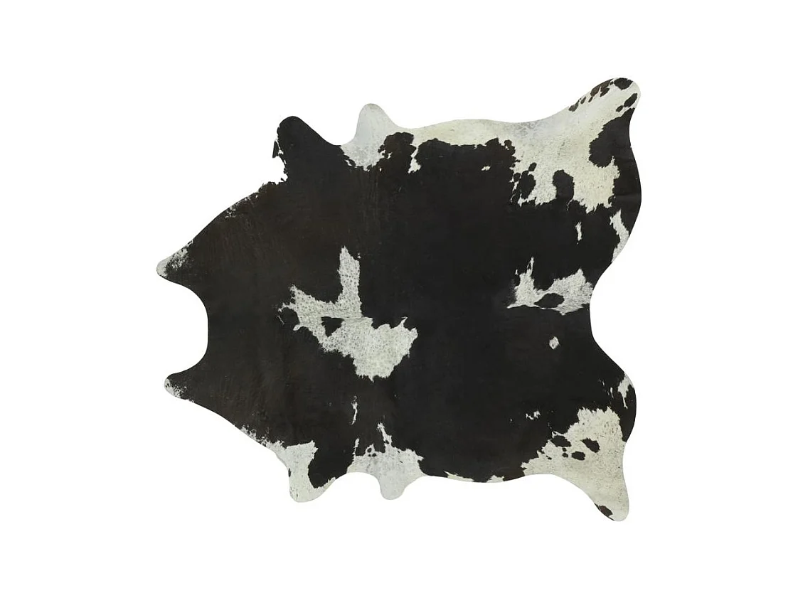 Véritable peau de vache naturelle marron et blanche