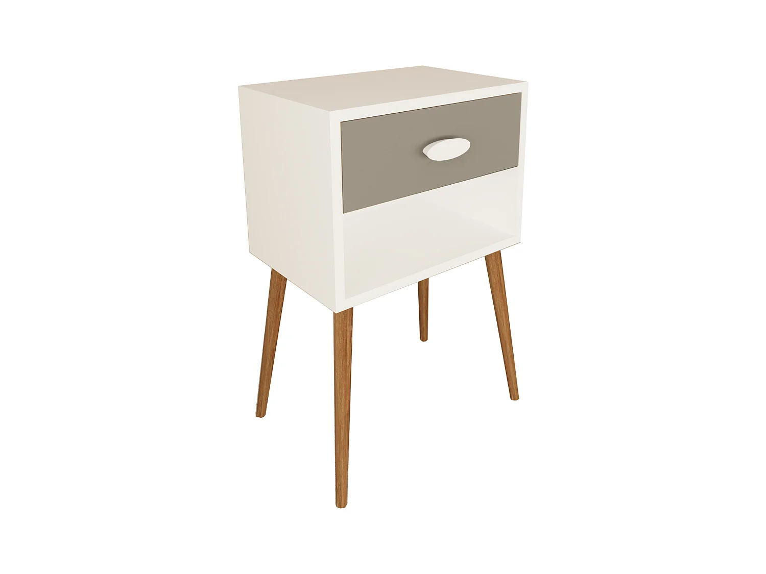 bedside table Singol White / Anthracite H. 70 x W. 45 x D. 30 cm