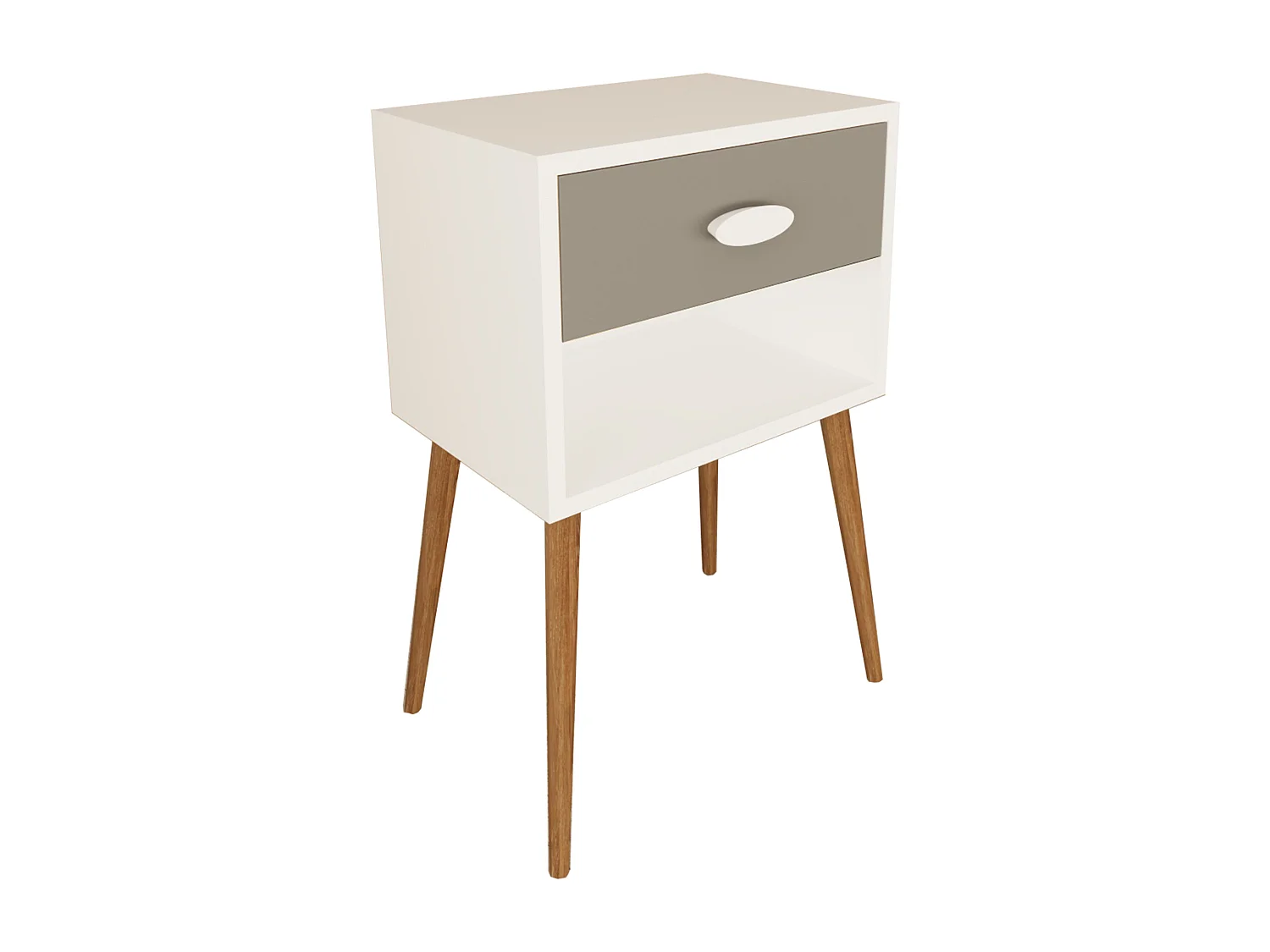 Armário de cabeceira VCM | mesa de cabeceira | mesa de cabeceira | dimensões aprox. A. 70 x L. 45 x P. 30 cm - Singol XL (Branco / Antracite)