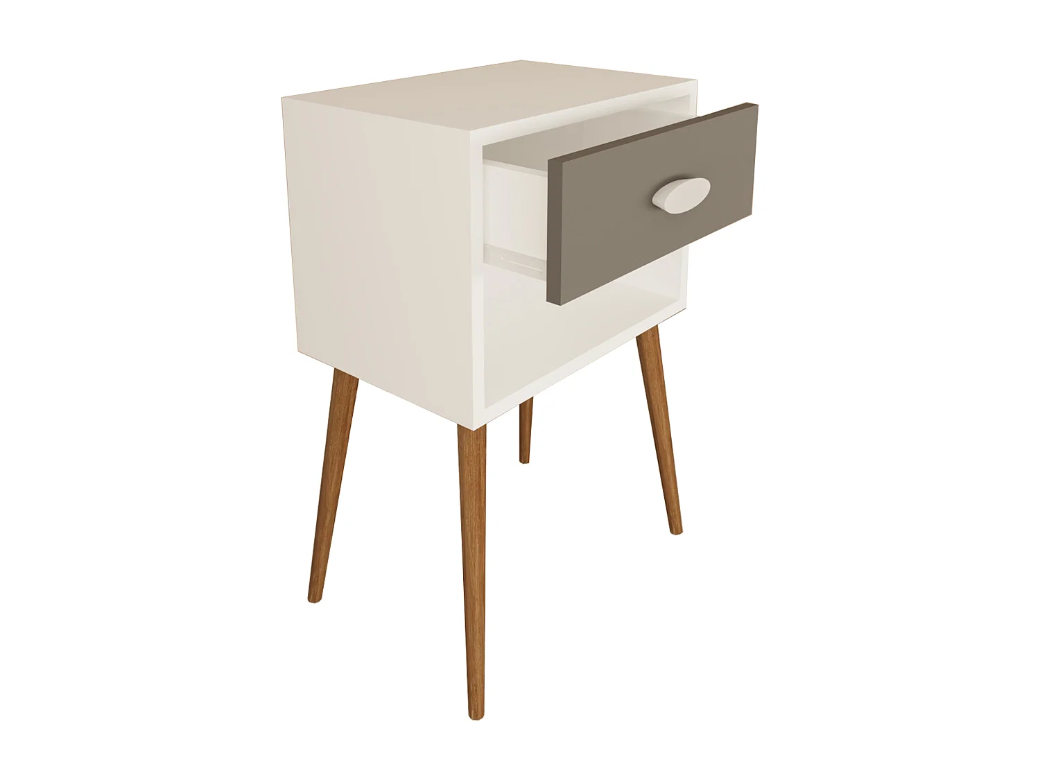 Armário de cabeceira VCM | mesa de cabeceira | mesa de cabeceira | dimensões aprox. A. 70 x L. 45 x P. 30 cm - Singol XL (Branco / Antracite)