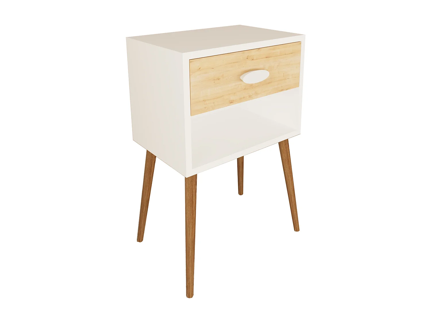 Holz Nachttisch Beistelltisch Schublade Singol XL