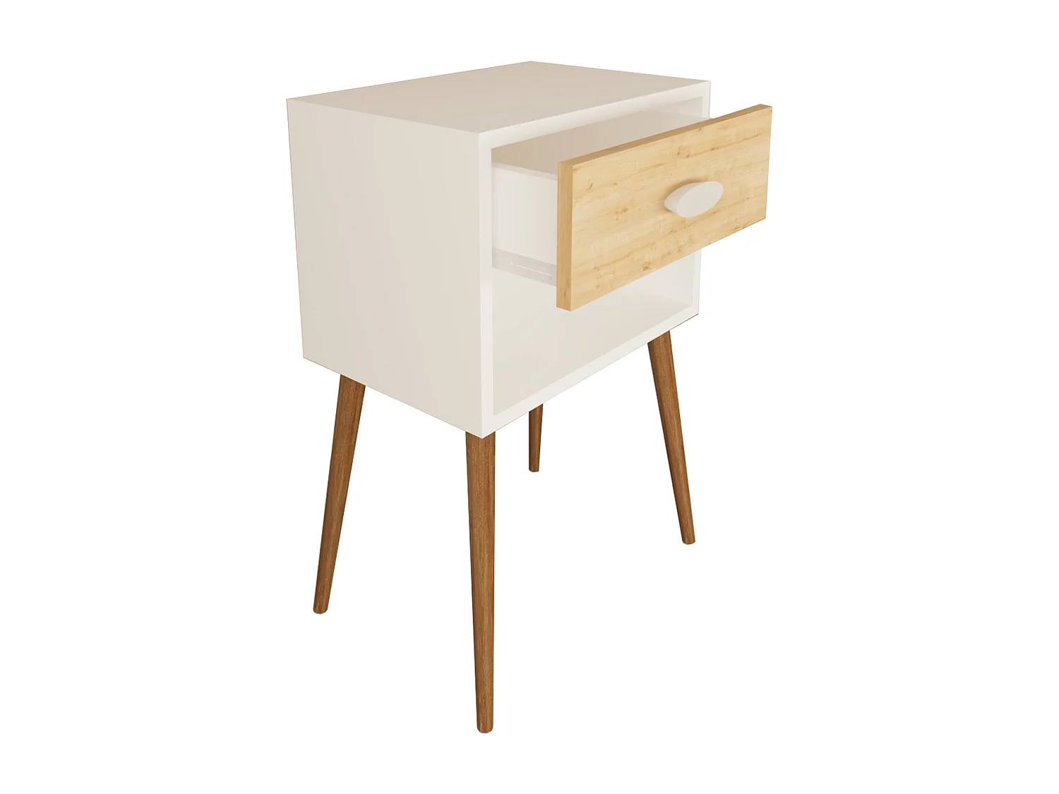 Holz Nachttisch Beistelltisch Schublade Singol XL