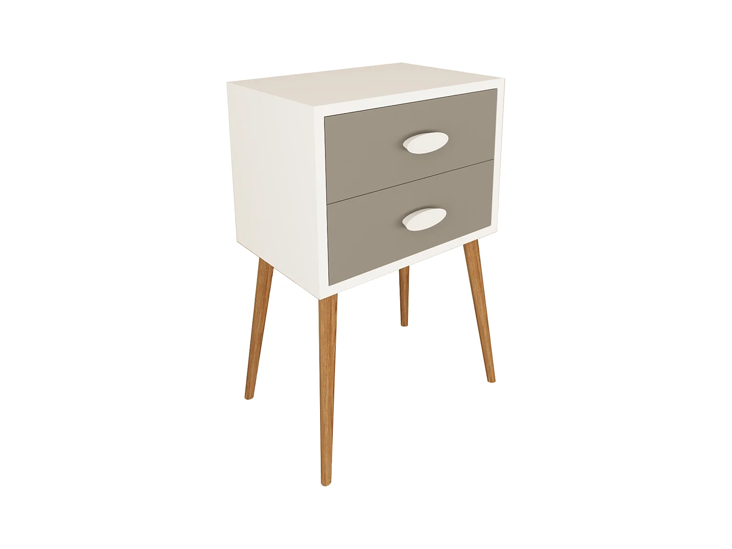 bedside table Singol White / Anthracite H. 70 x W. 45 x D. 30 cm