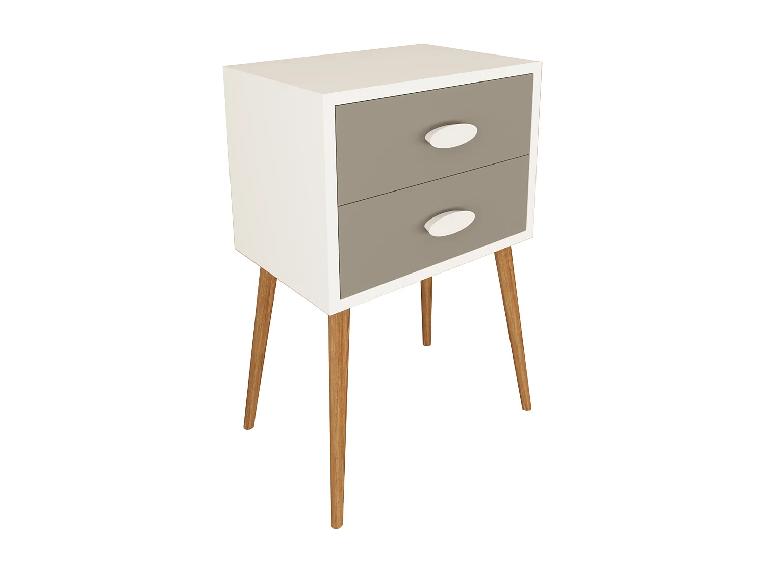 bedside table Singol White / Anthracite H. 70 x W. 45 x D. 30 cm