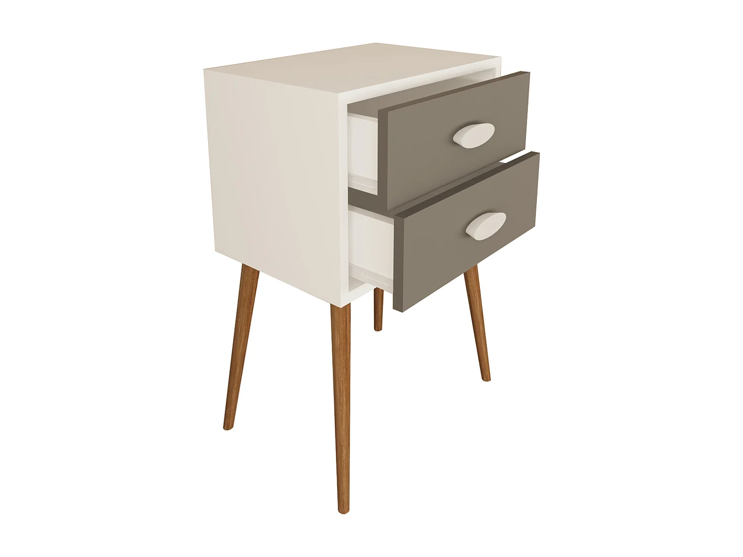bedside table Singol White / Anthracite H. 70 x W. 45 x D. 30 cm