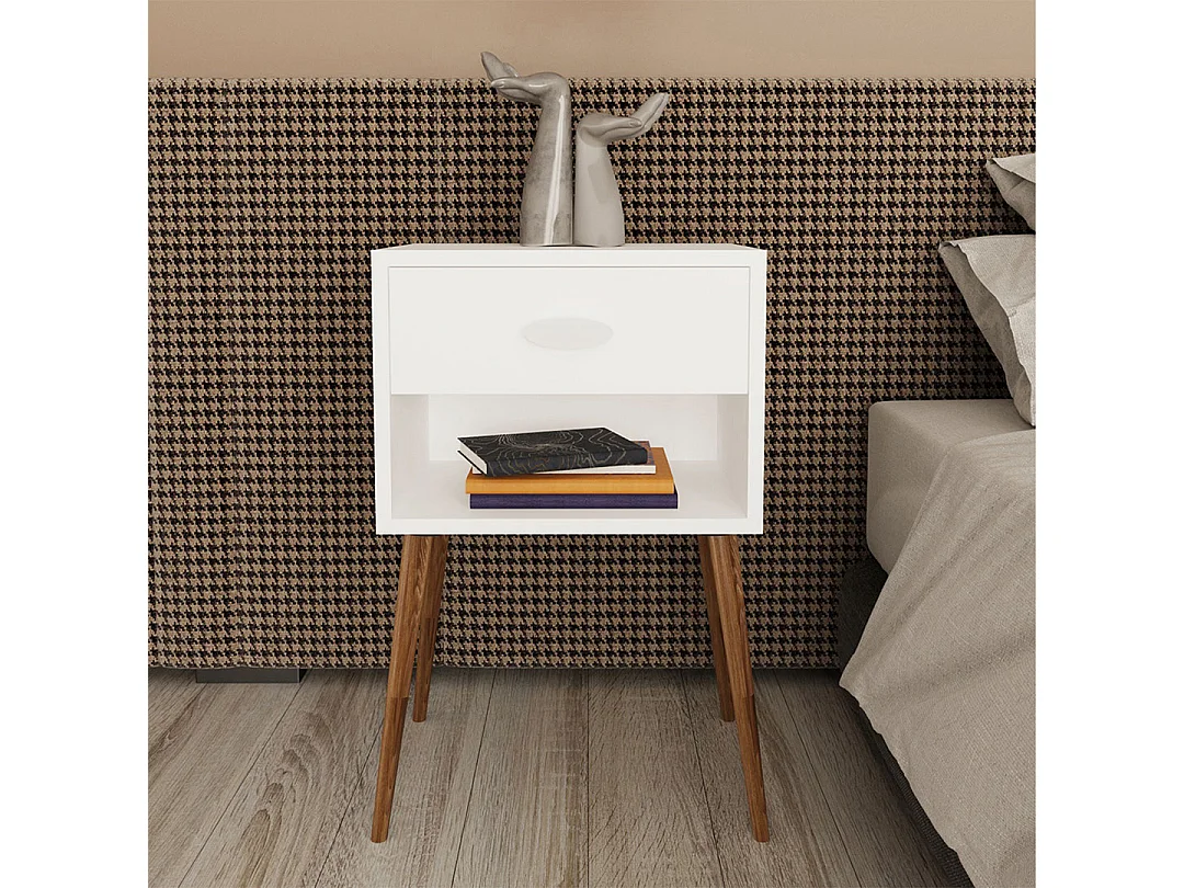 bedside table Singol White H. 70 x W. 45 x D. 30 cm