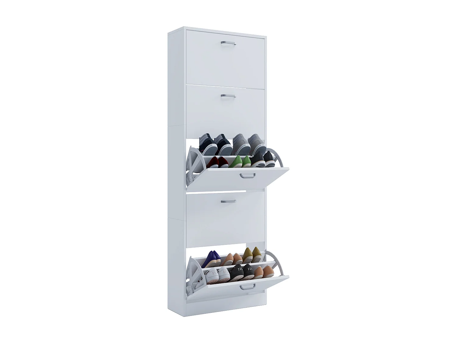 Shoe cabinet Sipos White H. 170 x W. 59 x D. 22 cm