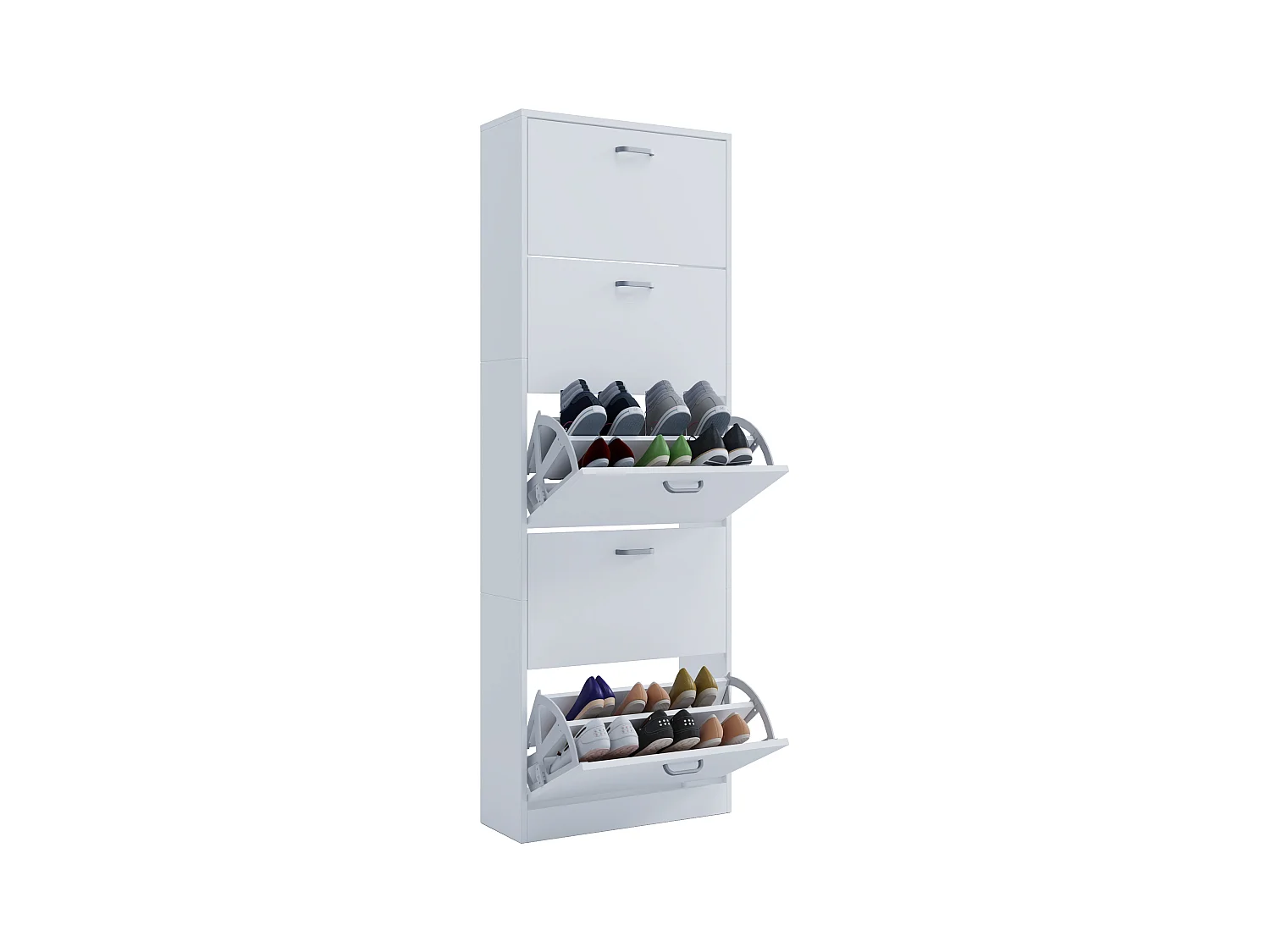Shoe cabinet Sipos White H. 170 x W. 59 x D. 22 cm