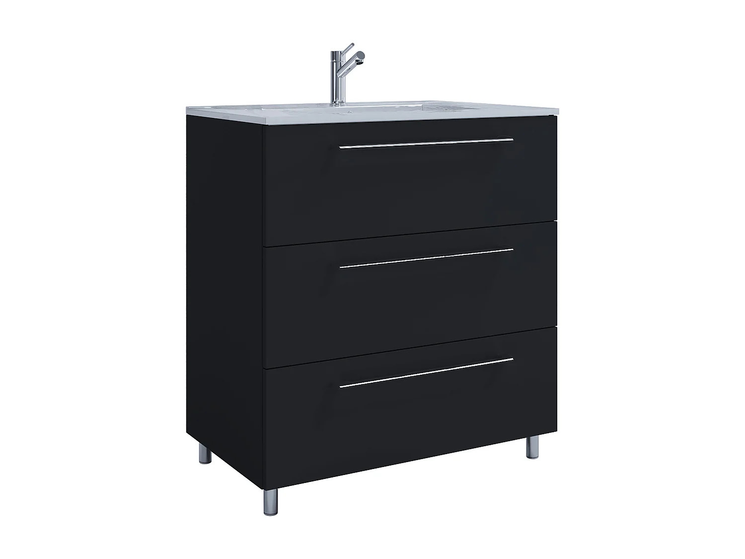 Bathroom furniture washbasin Badinos Black H. 86 x W. 80 x D. 46 cm
