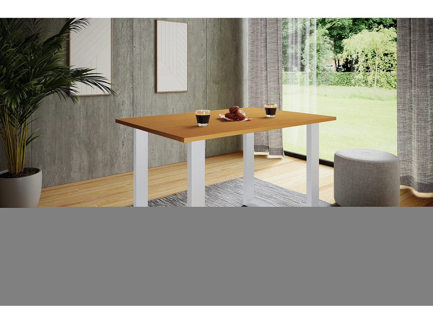 Dining table Xona White / Beech H. 76 x W. 110 x D. 80 cm