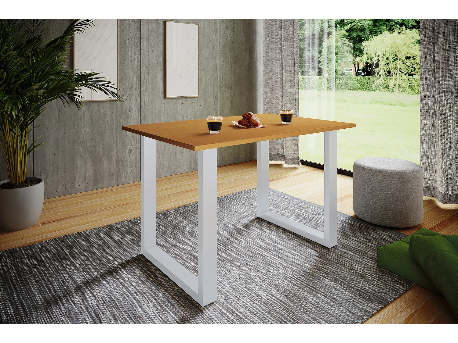 Dining table Xona White / Beech H. 76 x W. 110 x D. 80 cm