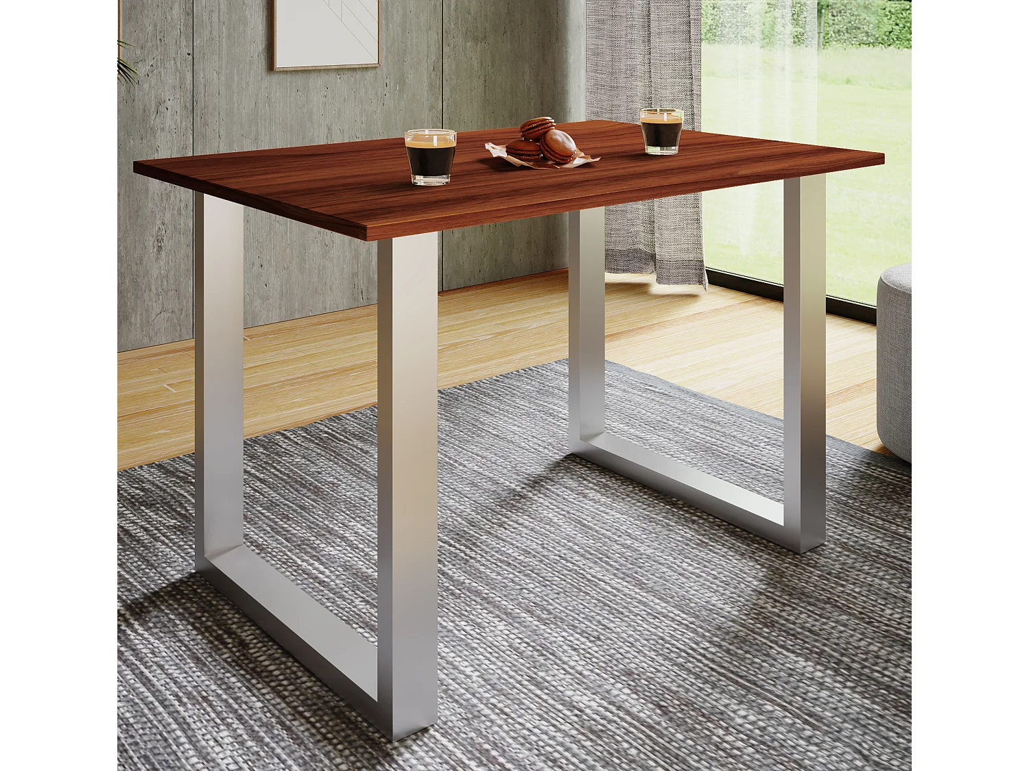 Holz Esstisch Tisch Xona U Silber