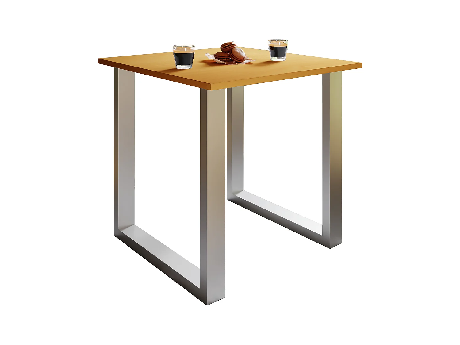 Dining table Xona Silver / Beech H. 76 x W. 80 x D. 50 cm
