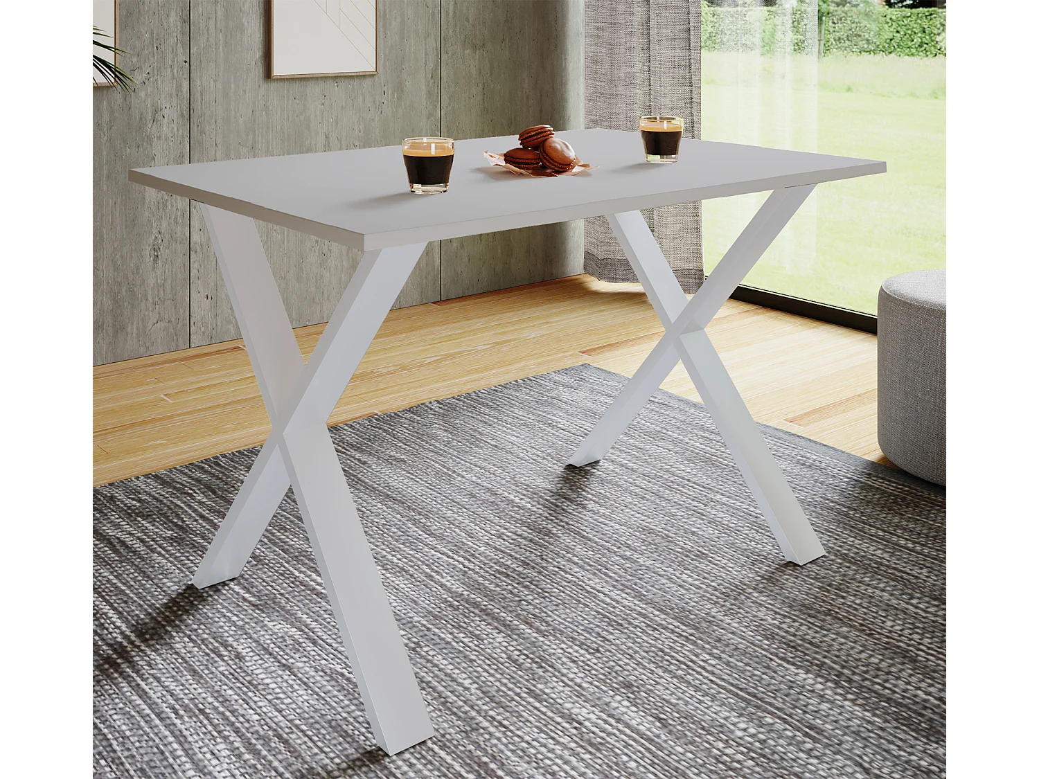 Dining table Xona White / Beech H. 76 x W. 110 x D. 80 cm