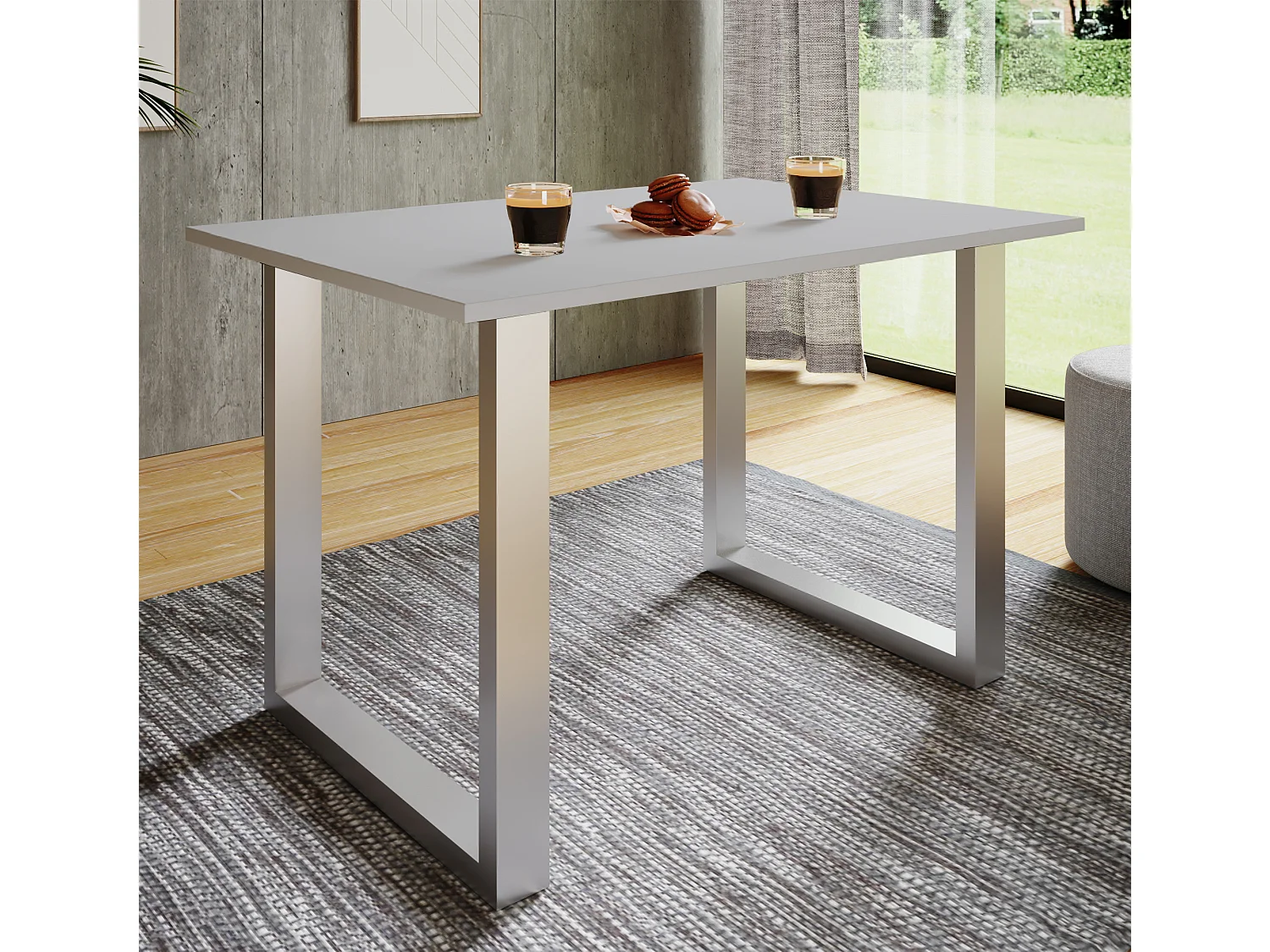 Dining table Xona Silver / Grey H. 76 x W. 140 x D. 80 cm