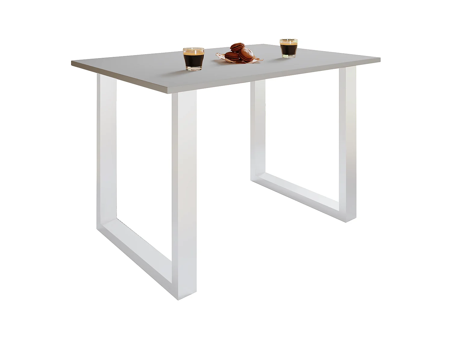 VCM Premium Bois Table de cuisine Table de salle à manger Table Xona U Blanc (50|80|Gris)
