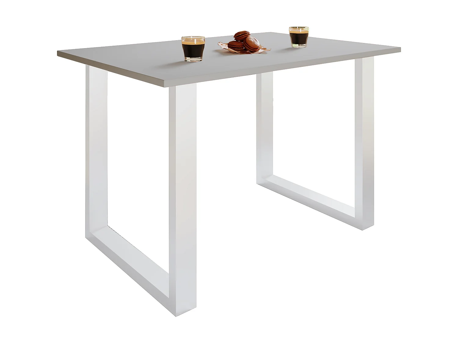 VCM Premium Bois Table de cuisine Table de salle à manger Table Xona U Blanc (50|80|Gris)