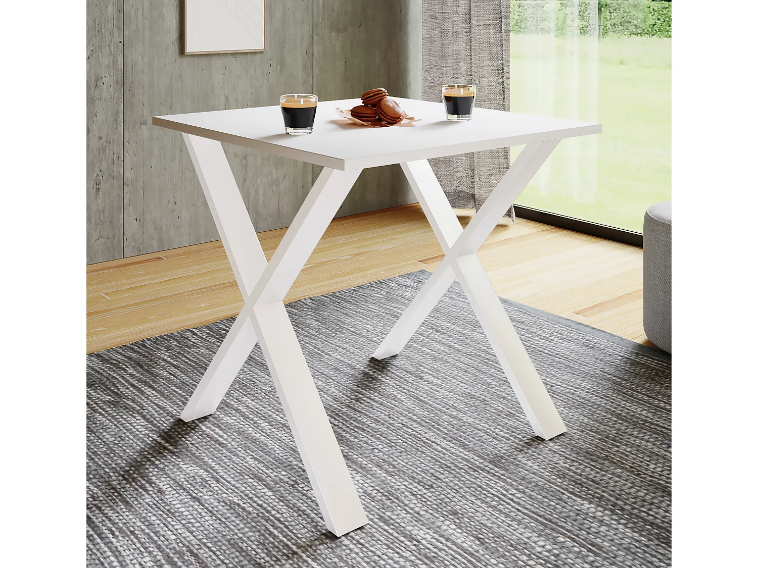Dining table Xona White / White H. 76 x W. 80 x D. 80 cm