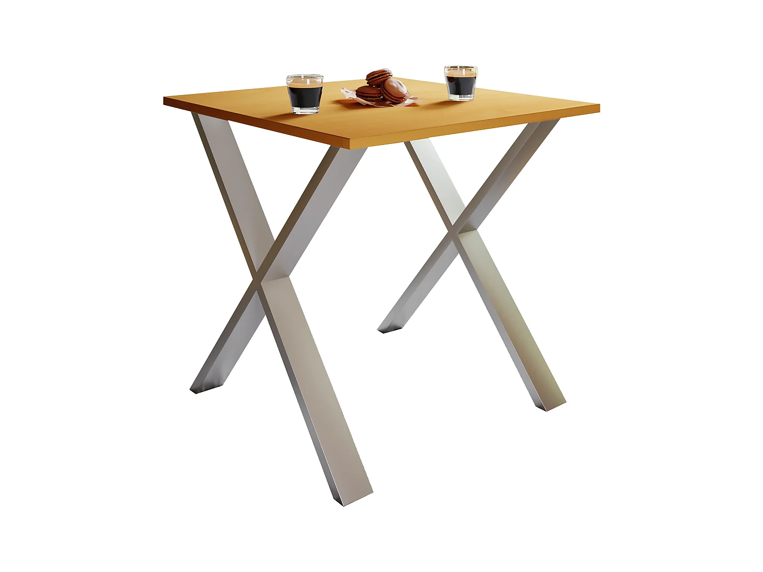Dining table Xona Silver / Beech H. 76 x W. 80 x D. 50 cm