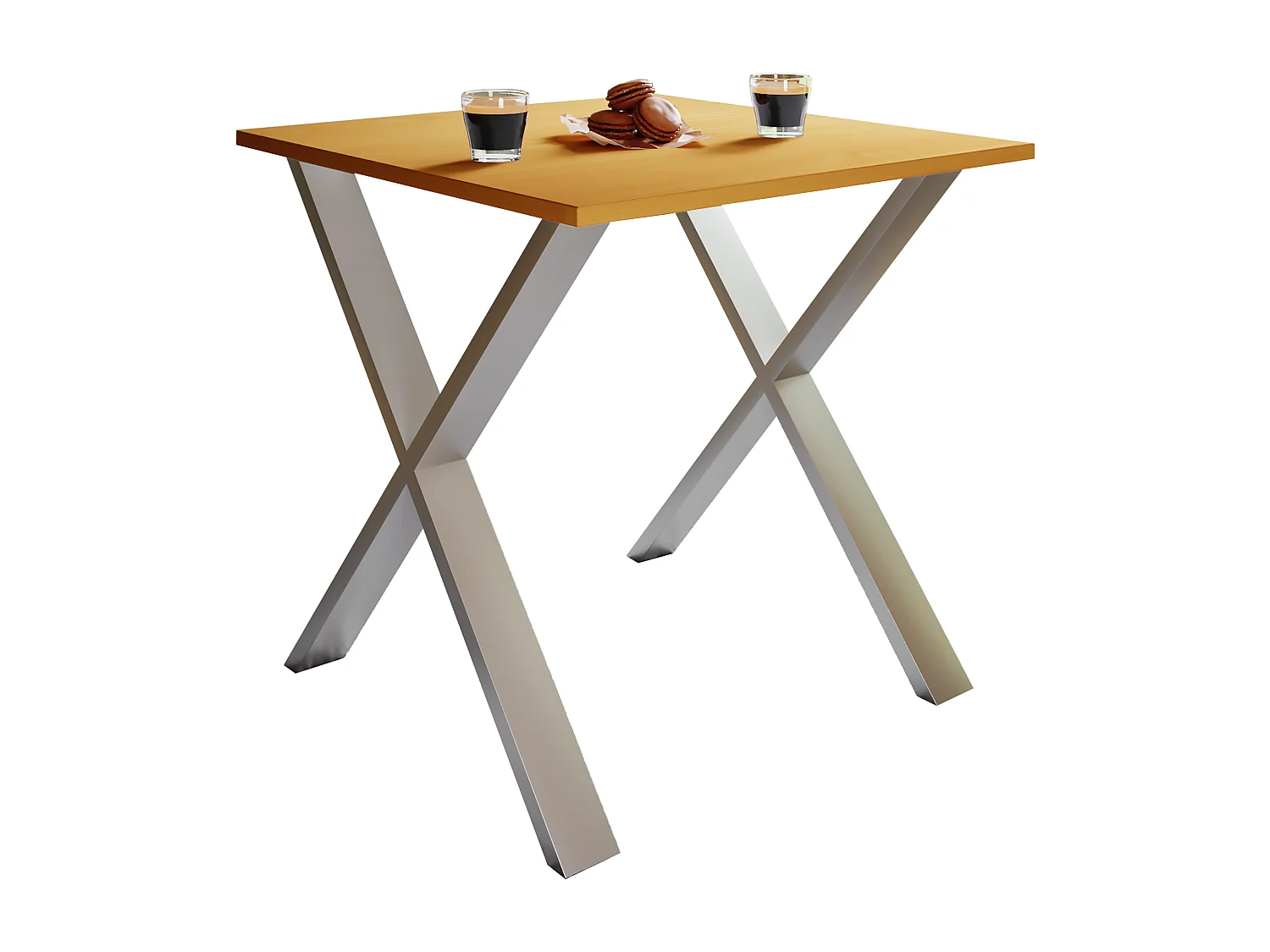 Dining table Xona Silver / Beech H. 76 x W. 80 x D. 50 cm